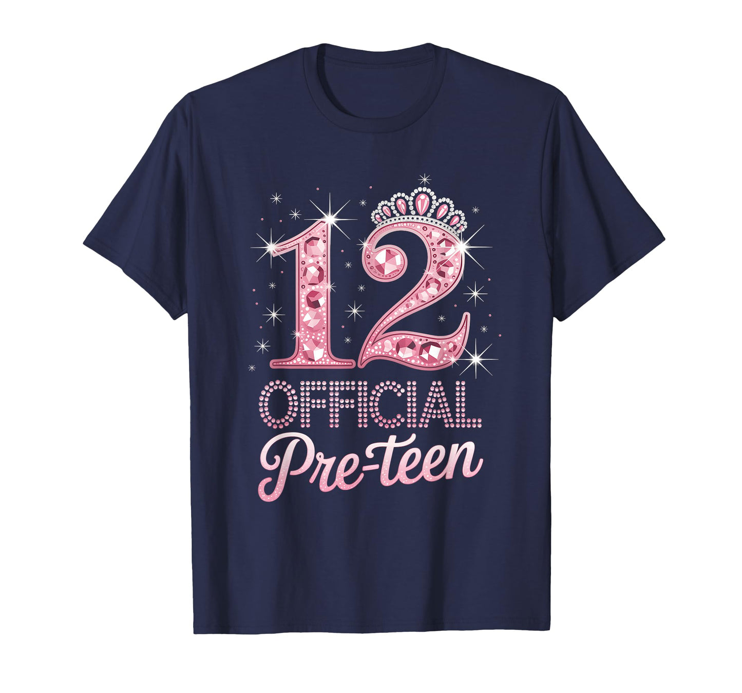 12 Official Pre-Teen Pink Crown Happy 12th Birthday For Girl T-Shirt