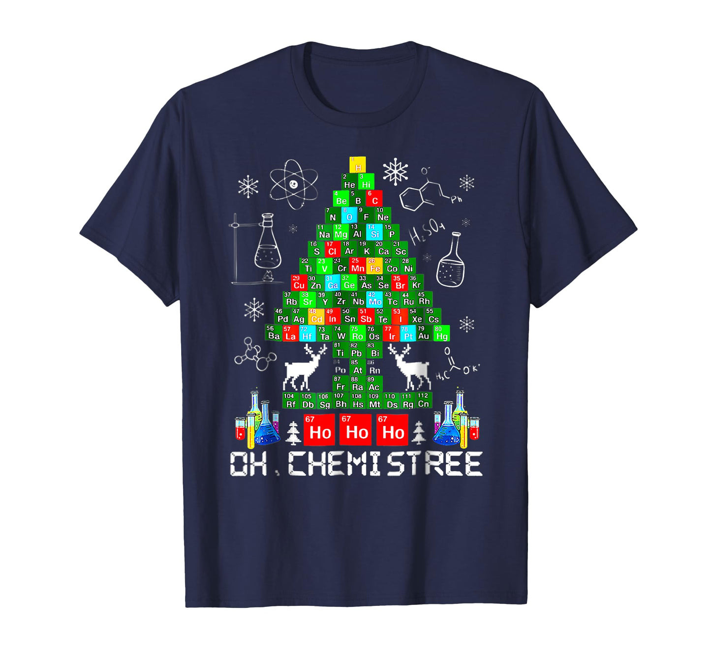 BORN Oh Chemistree Funny Science Christmas Tree Chemistry Chemist T-Shirt