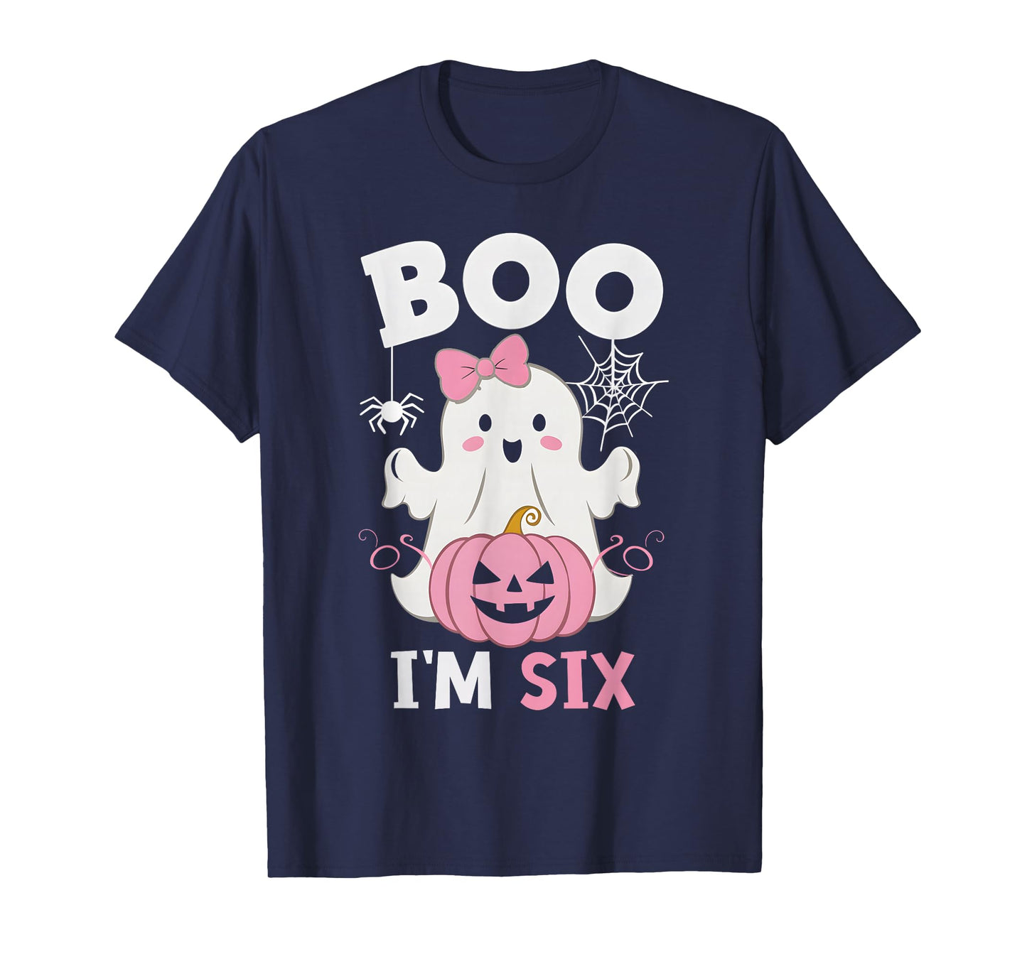 Ghost Boo I'm Six Year 6th Birthday Girls Halloween Groovy T-Shirt