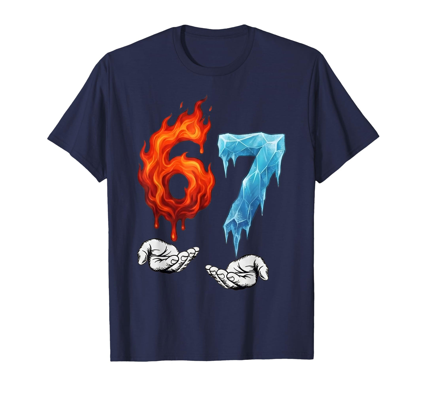 6 7 Meme Six Seven Ice 67 Flames Funny Kids Youth Men Women T-Shirt