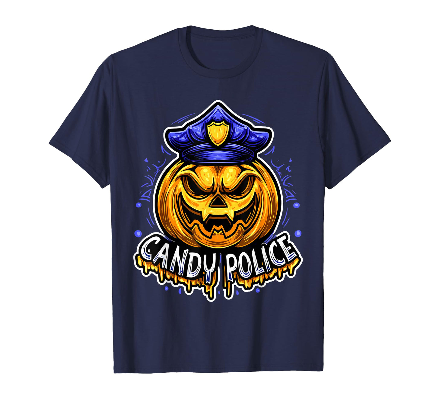 Candy Police Halloween Shirts Pumpkin Security Costume T-Shirt