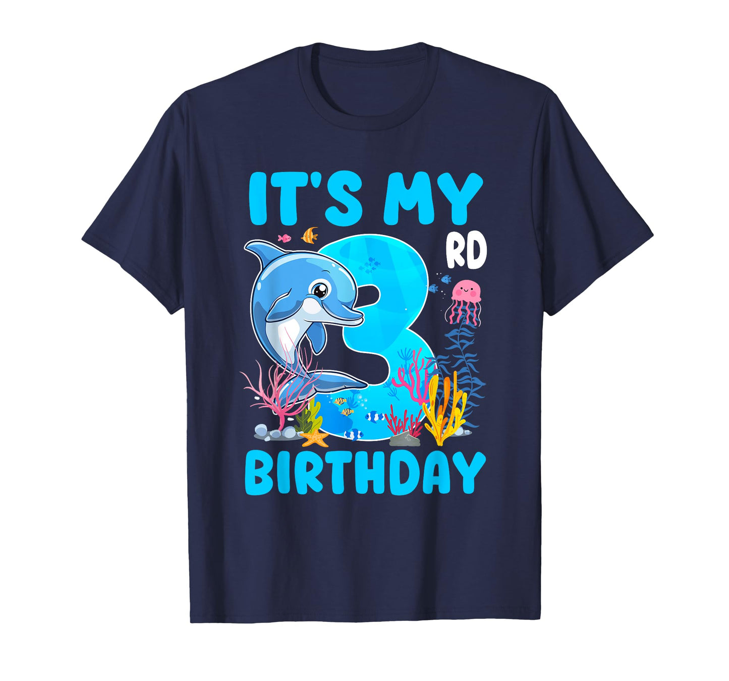 It's My 3rd Birthday Dolphin Sea Animal Themed 3 Year Old T-Shirt