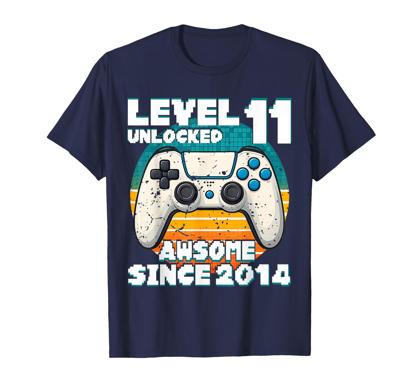 Level 11 Unlocked Awesome Since 2014 Gaming 11th Birthday T-Shirt