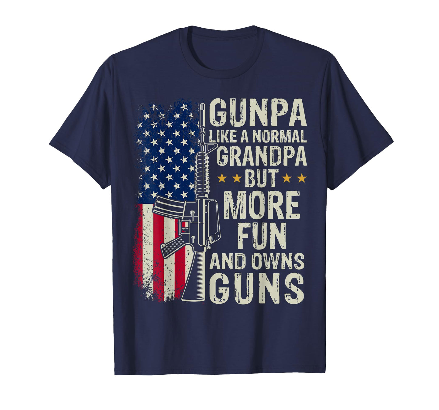 Gunpa Like A Normal Grandpa Patriotic USA 4th of July T-Shirt