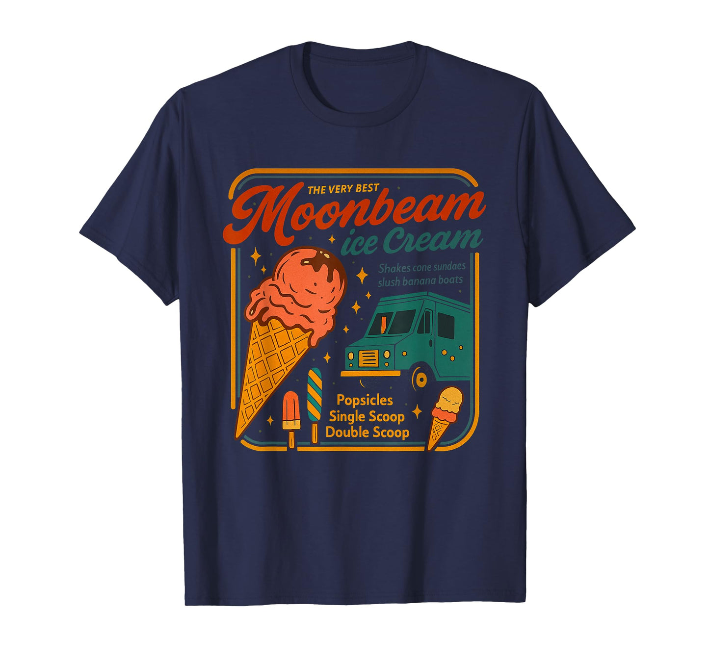 Moonbeam Ice Cream Vintage Retro Funny Dessert Foodie T-Shirt