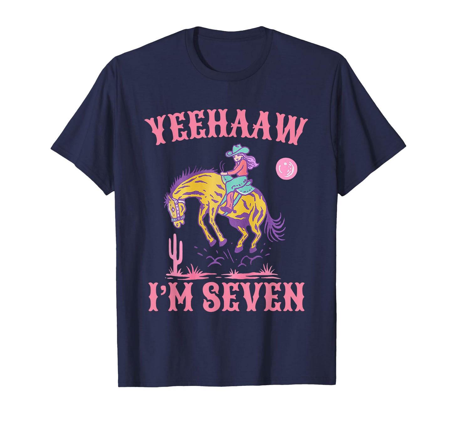 Kids 7 years old Cowgirl Western Rodeo 7th Birthday girl T-Shirt