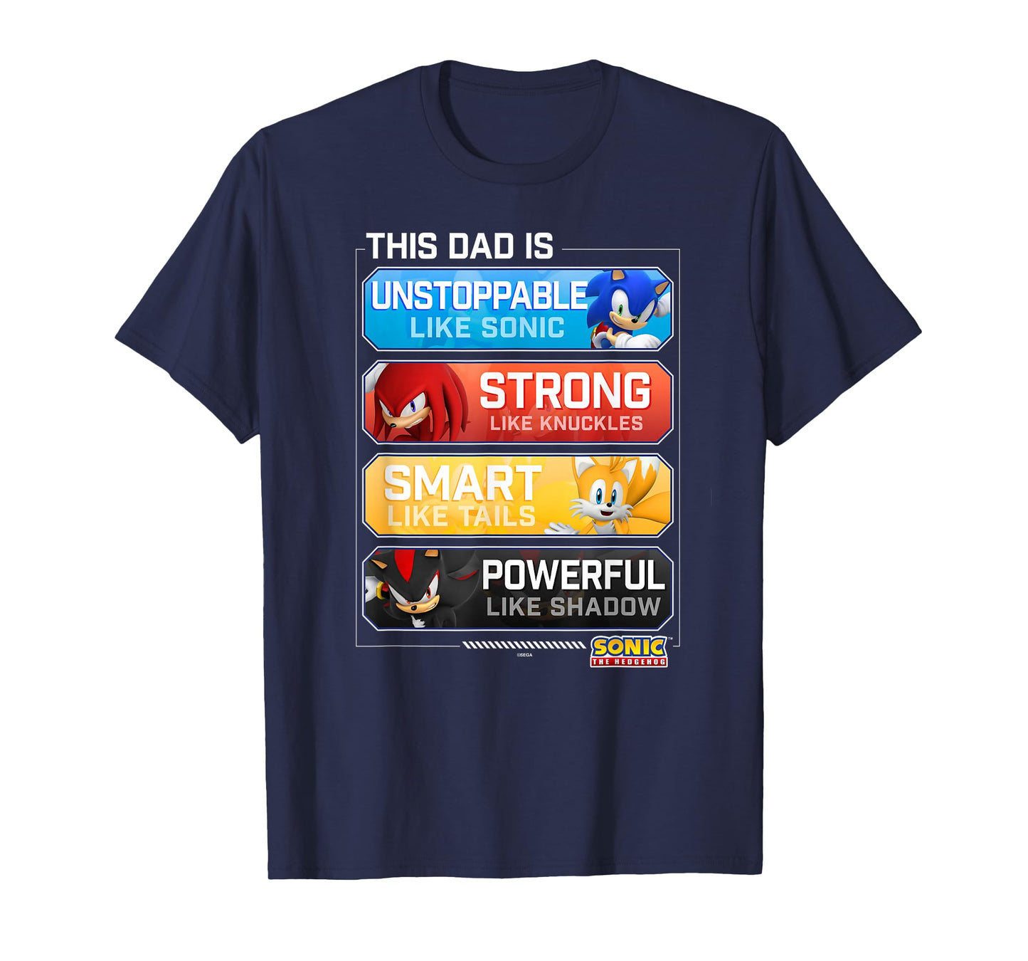 Sonic The Hedgehog Father's Day Unstoppable Strong Smart T-Shirt