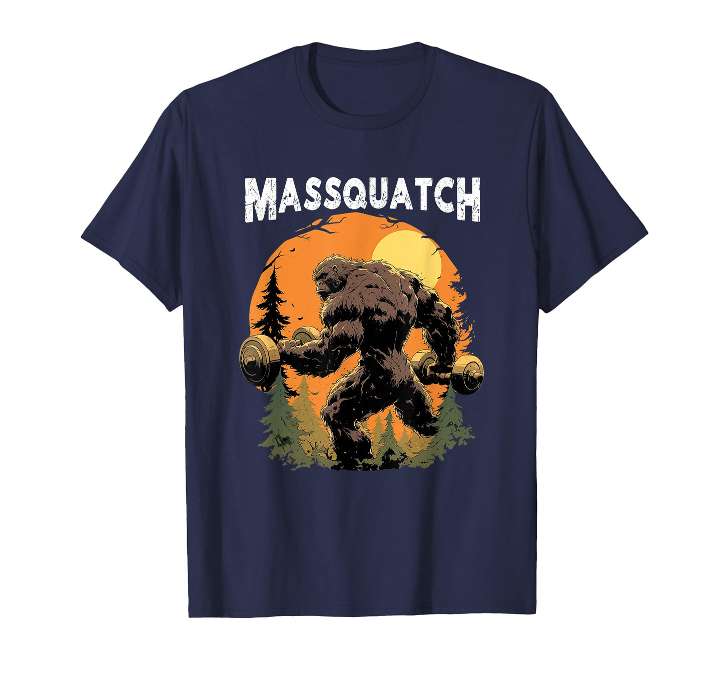 Hairy Animal Workout Merch Bigfoot Massquatch Funny Sasquatch Workout Gym Weightlifter T-Shirt