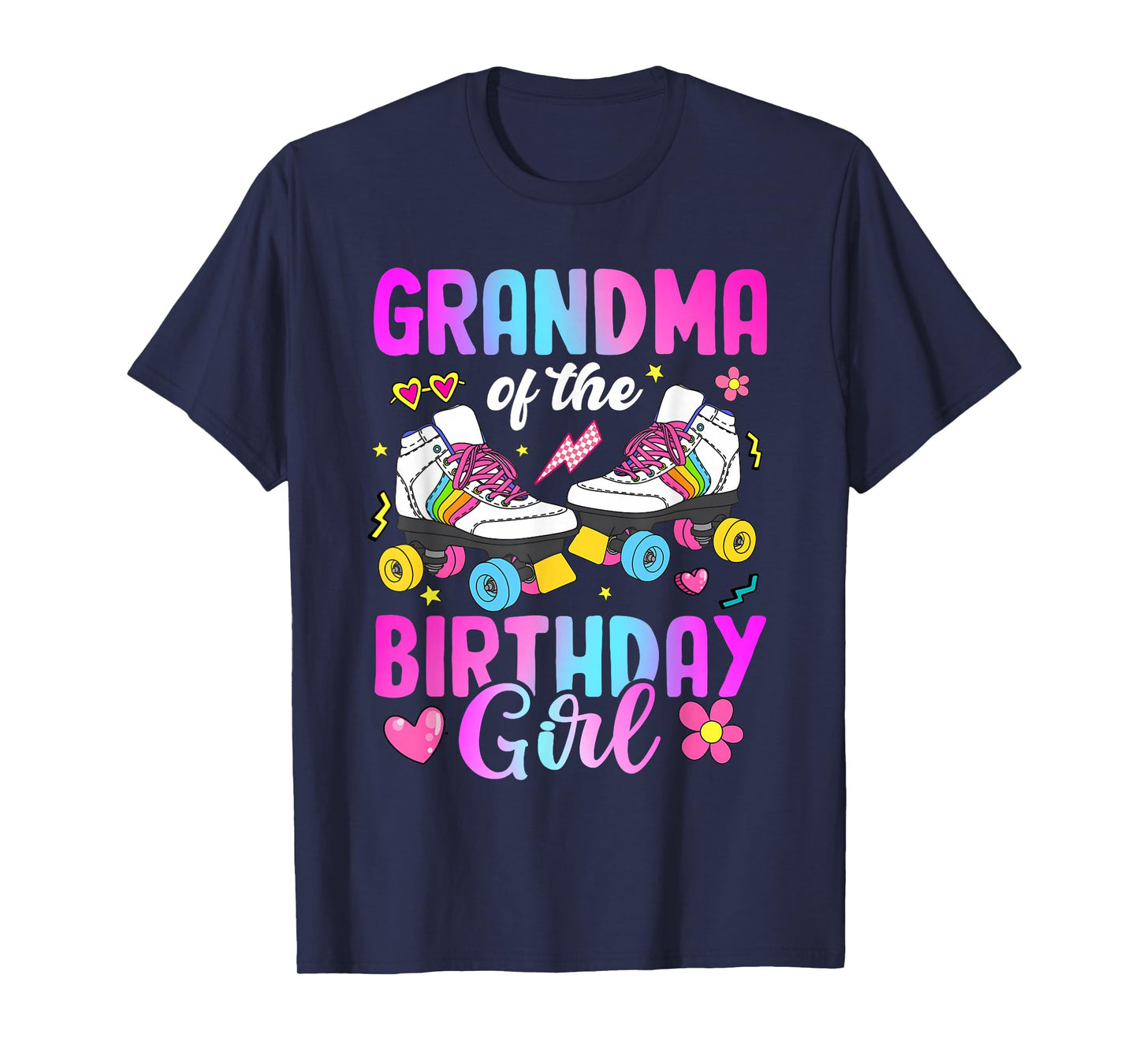 Grandma Of The Birthday Girl Rolling Skate Bday Family T-Shirt