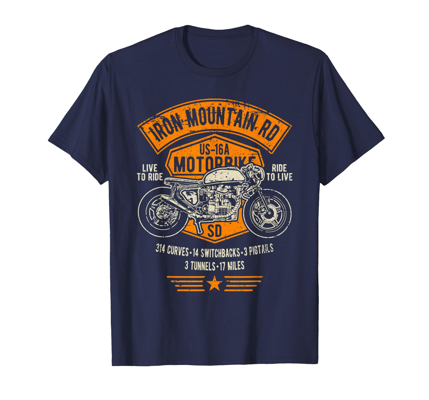Iron Mountain Road US-16A South Dakota Motorcycle Design T-Shirt