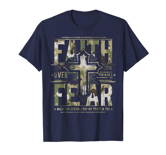 Vintage Faith Over Fear Essential Redleg Camo Jesus T-Shirt