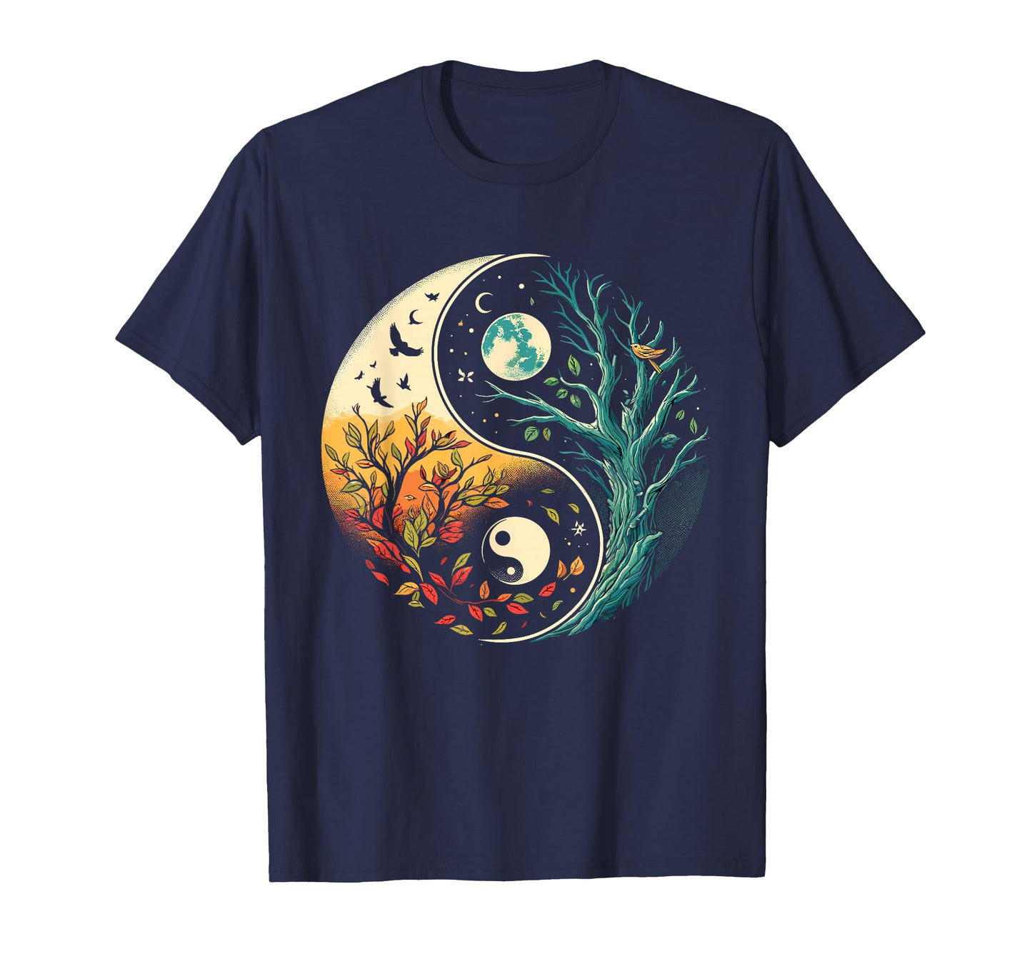 Yin Yang Tree Japanese Buddhist Zen T-Shirt