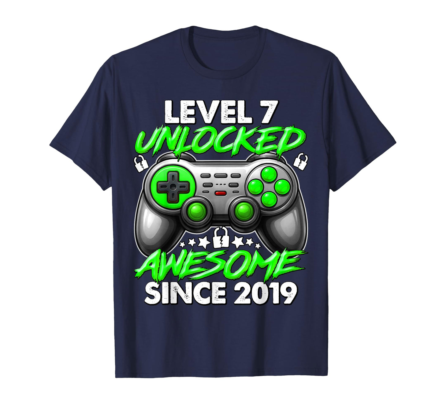 Level 7 Unlocked 7 Year Old Gifts for Boys 7th Birthday Boy T-Shirt