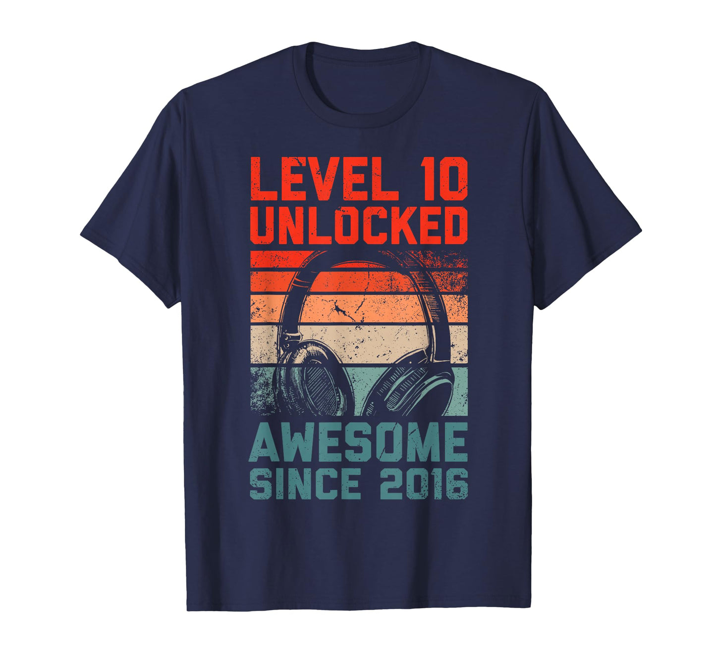 Level 10 Unlocked Awesome Since 2016 10th Birthday Gaming T-Shirt