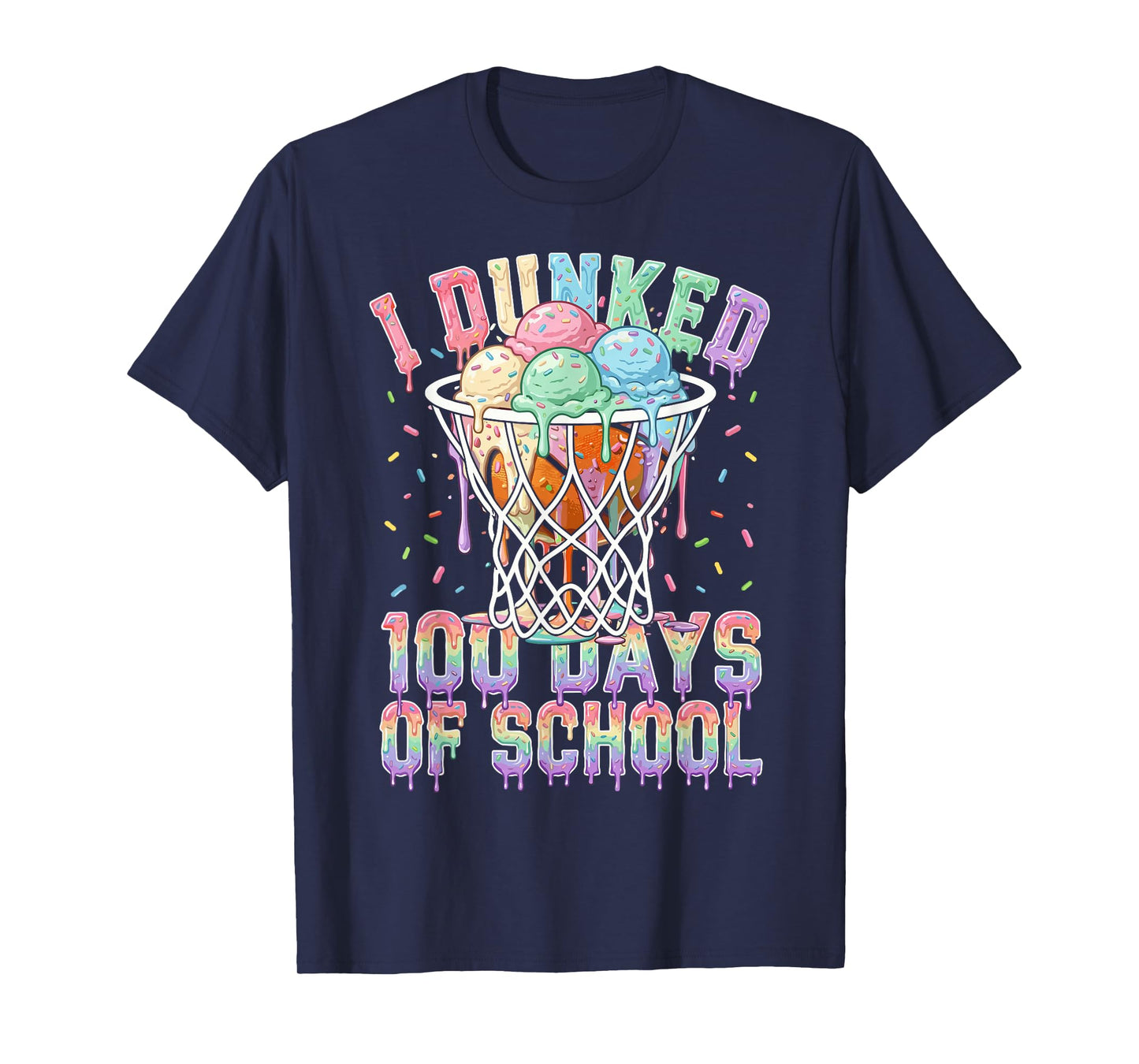 100 Days of School Basketball for Boys Kids 100th Day T-Shirt