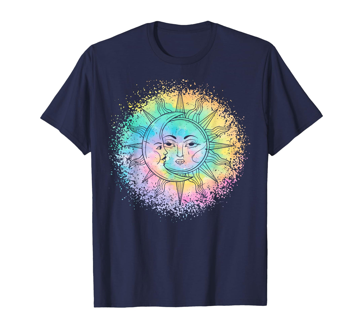 Sun and Moon Tie Dye casual Hipster Boho Funny Cute graphic T-Shirt