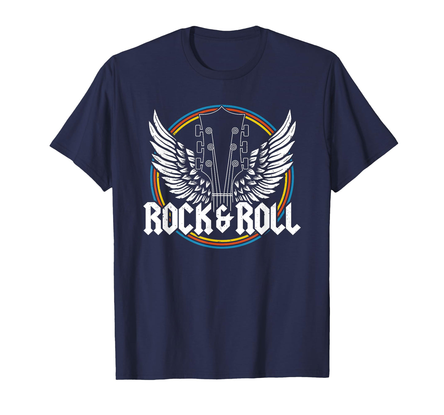 Retro Vintage Rock & Roll Guitar Wings Music Concert Band T-Shirt