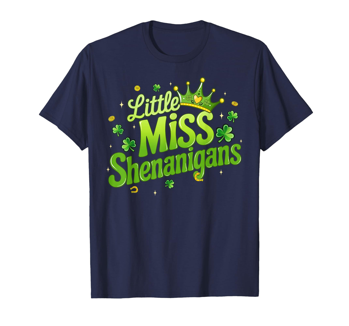 St Patricks Day Shirt for Girls Kids Little Miss Shenanigans T-Shirt
