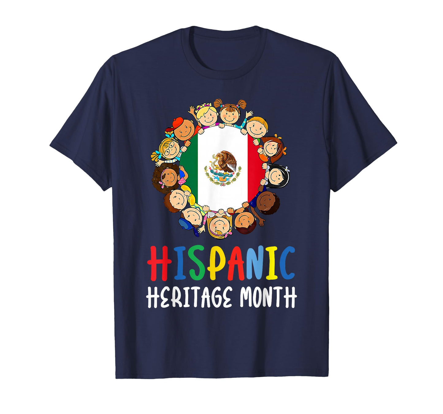 Hispanic Heritage Month Latino Mexican Flag Boys Girls Kids T-Shirt