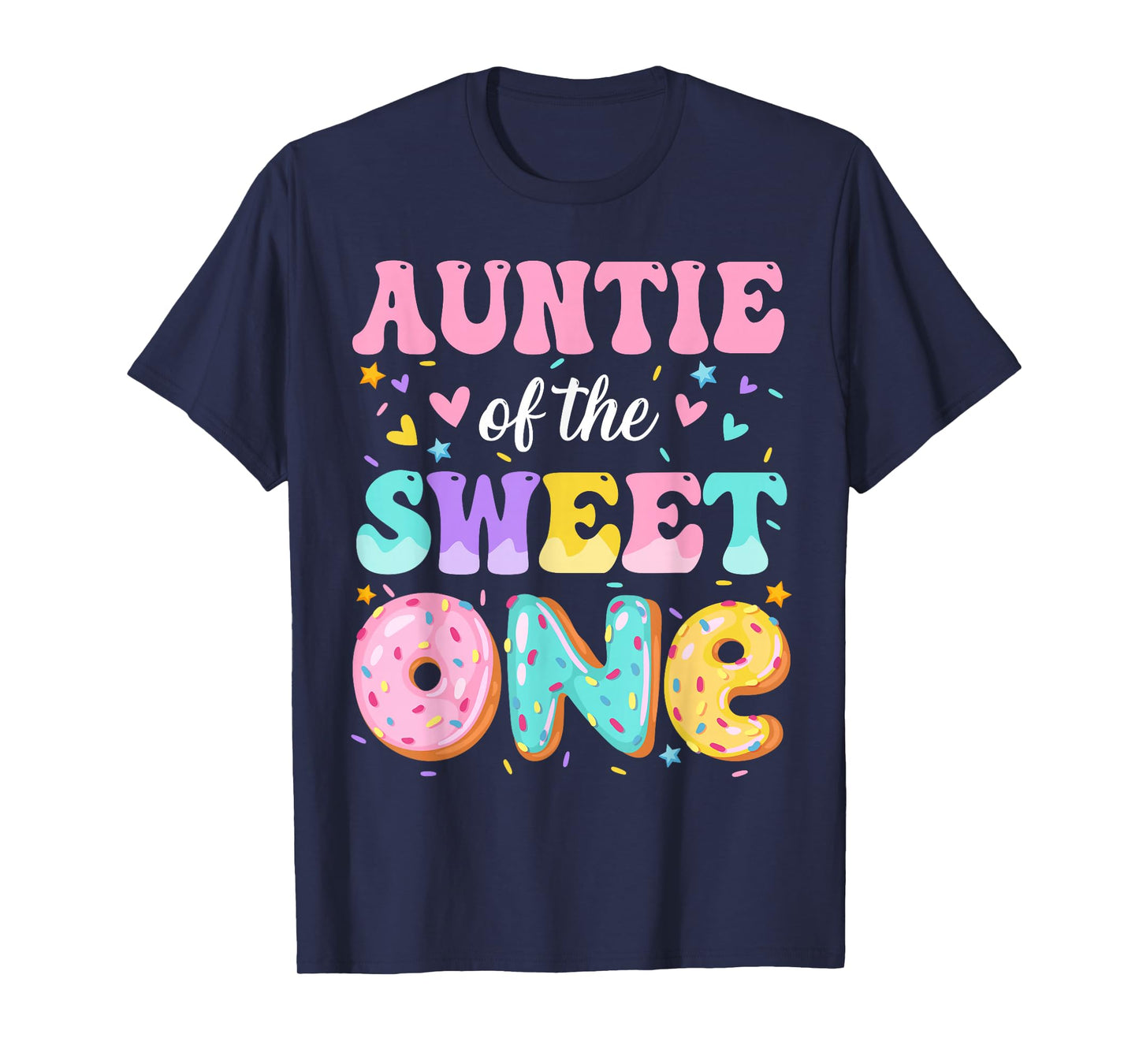 Auntie Of The Sweet One 1st Birthday Donut Bday Party T-Shirt