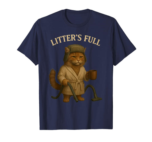 Litter’s Full Funny Cat Parody Christmas Humor Quote T-Shirt