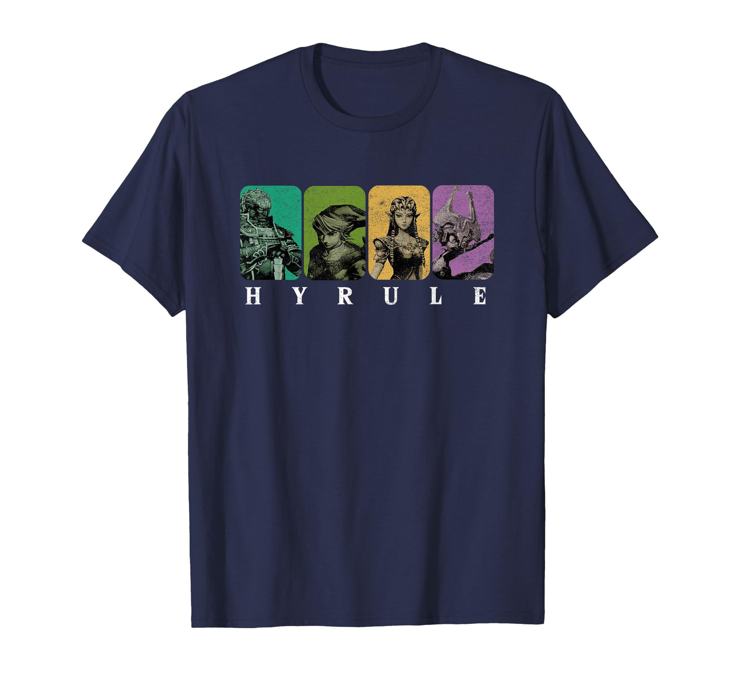 The Legend of Zelda Colorful Distressed Character Box Ups T-Shirt
