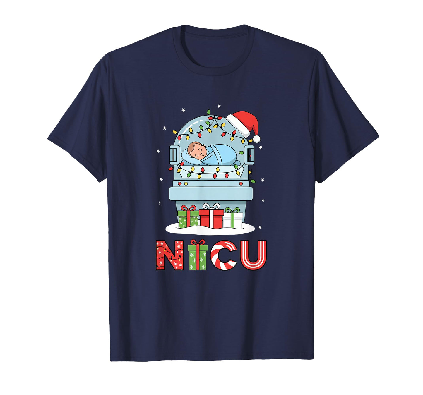 Nurse NICU Nurse Christmas Neonatal Holiday NICU RN Isolette T-Shirt