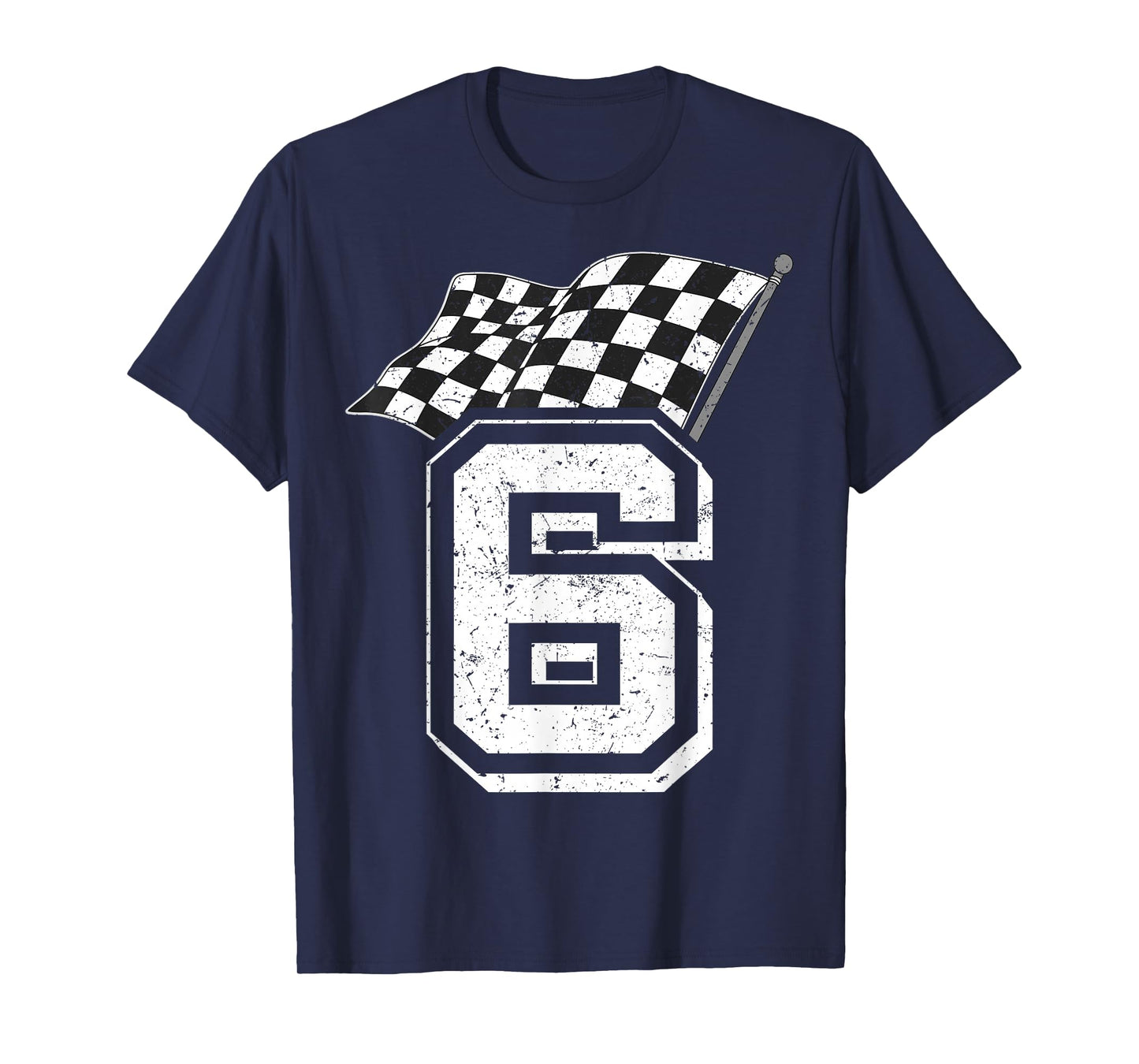 Birthday Boy Number 6 Racing Flag 6th Birthday Race Car T-Shirt