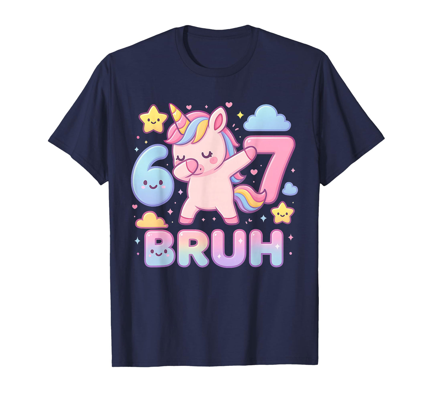 67 Unicorn for Girls Six Seven Bruh Meme Brainrot Funny Boys T-Shirt