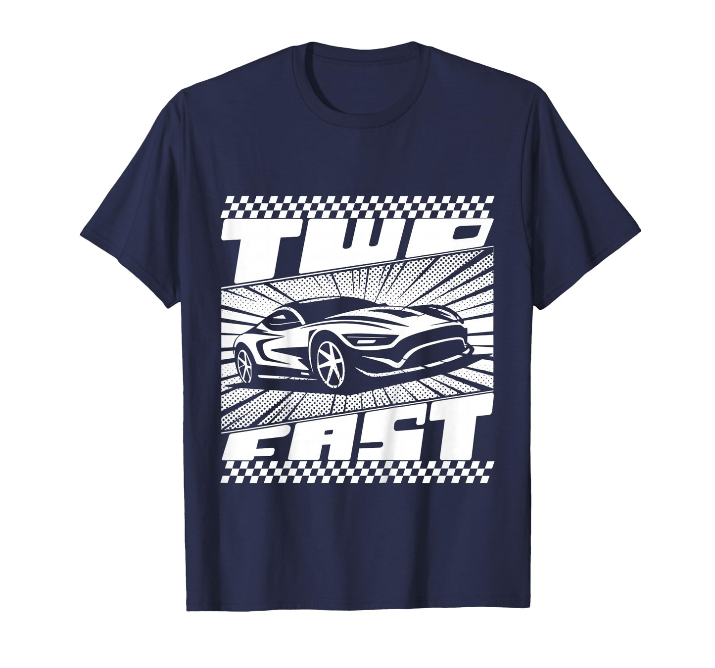 Kids Two 2 Year Old 2nd Birthday Two Fast Racecar Boys Girls T-Shirt