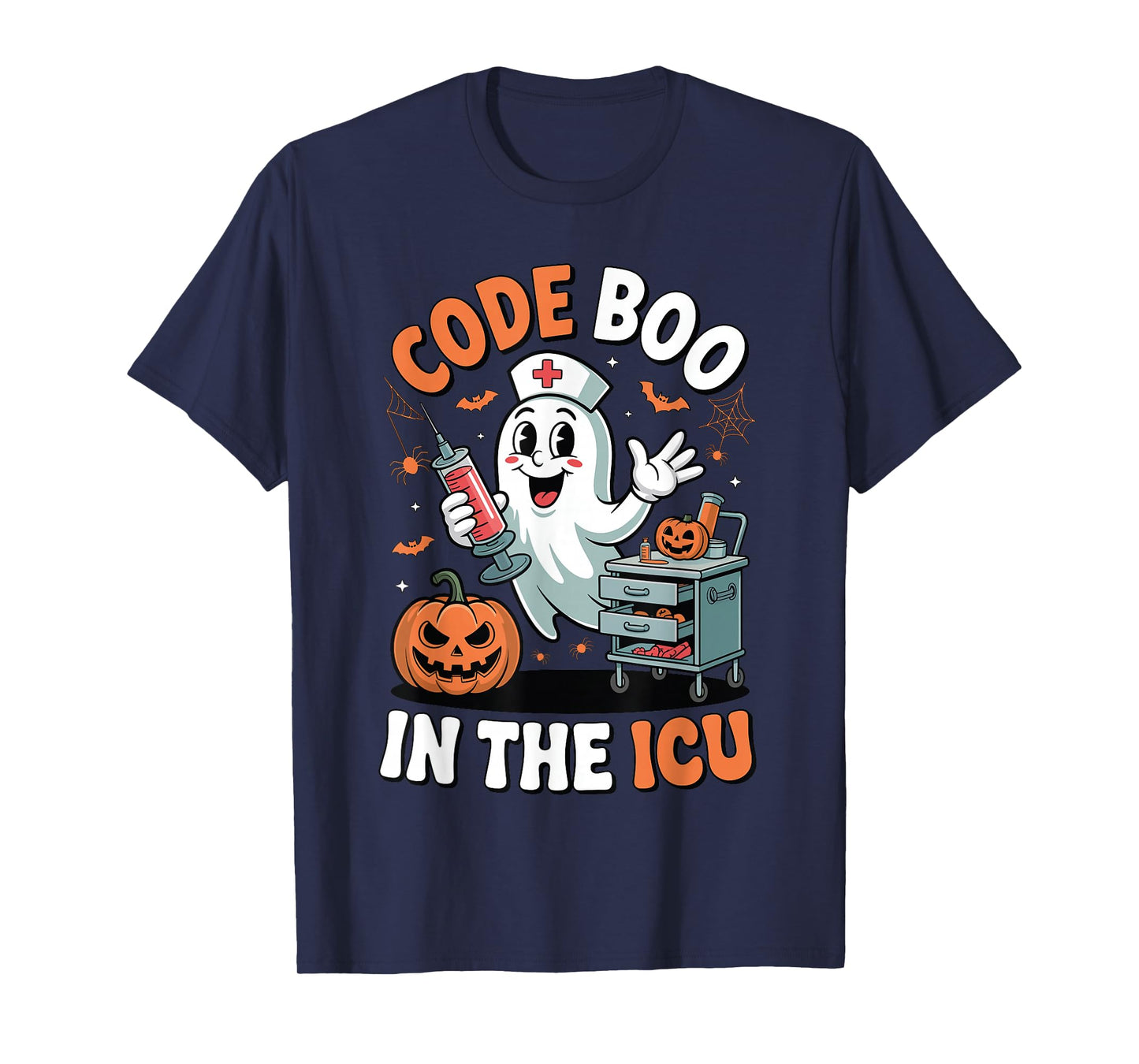 Code Boo in The ICU Funny Medical Halloween ICU Nurse T-Shirt