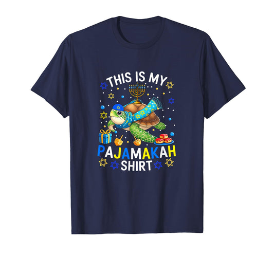 My Pajamakah Shirt Hanukkah Turtle Menorah Jewish Family T-Shirt