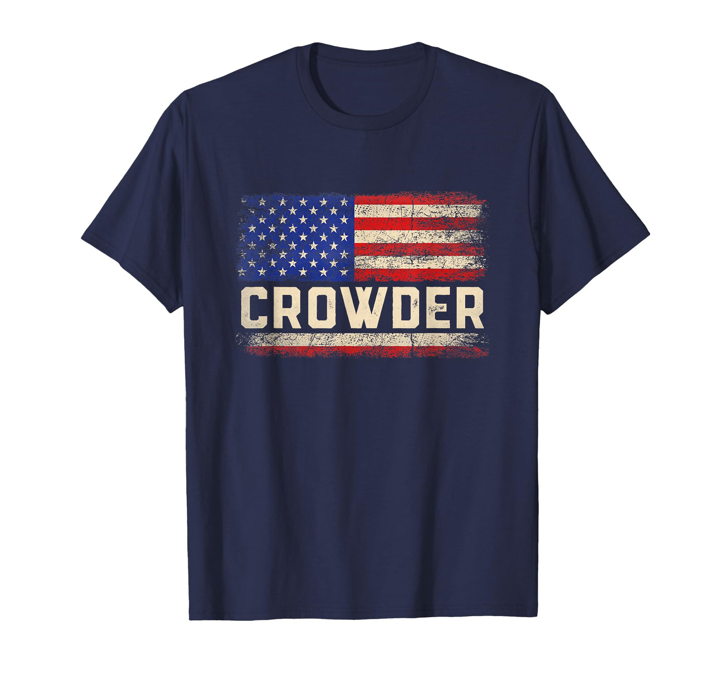 CROWDER Last Name Shirt CROWDER Name American Flag T-Shirt