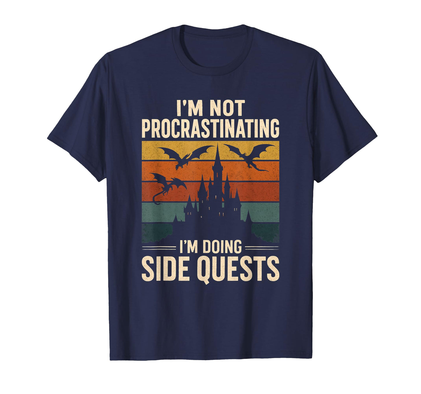 I'm Not Procrastinating I'm Doing Side Quests Retro RPG T-Shirt