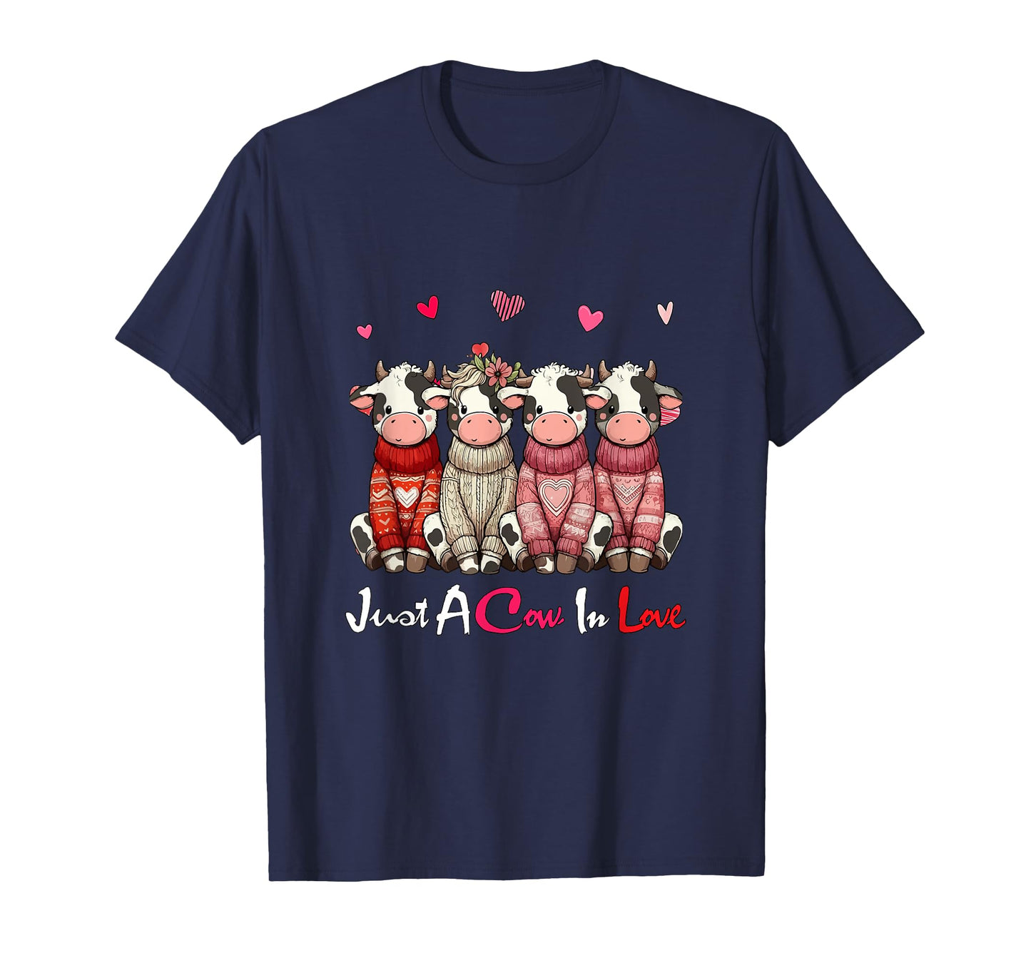 Just A Cow in Love Valentine's Day Group Cows Farmer Kids T-Shirt