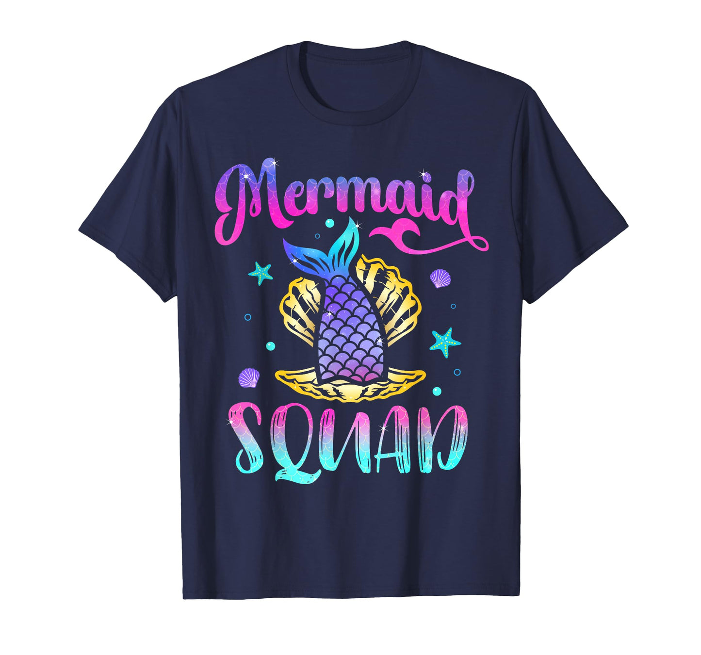 Mermaid Squad Birthday Party Family Matching T-Shirt