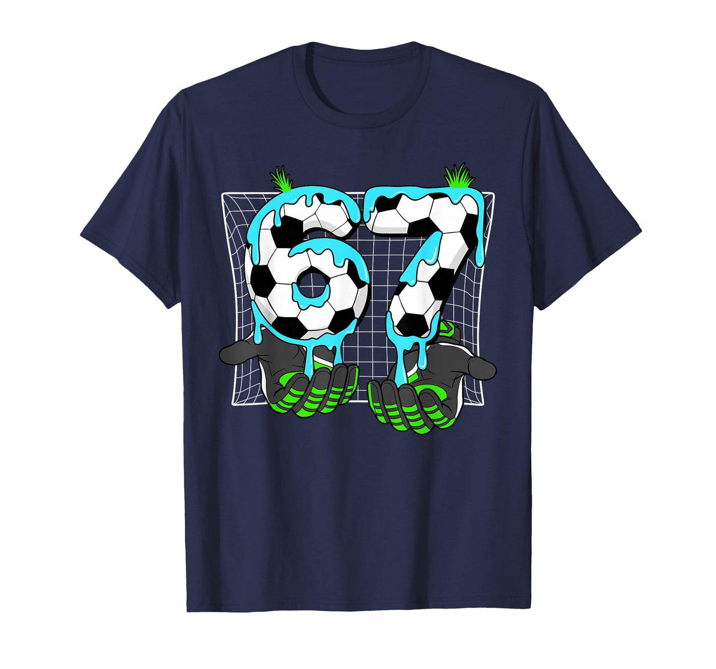 Soccer Ice Cream Drip 67 Hands Sports Six Seven Meme Boys T-Shirt