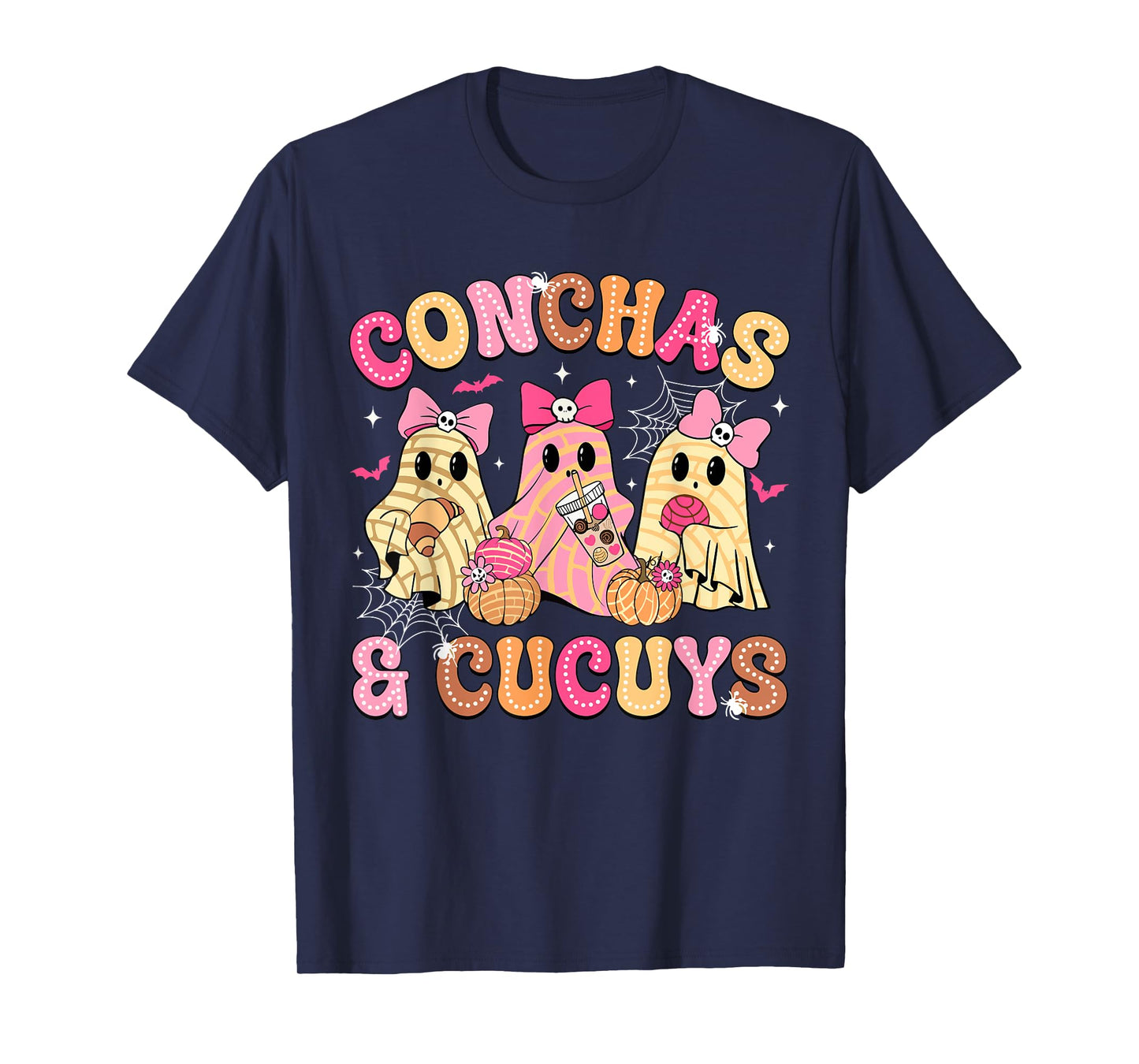 Cute Conchas And Cucuys Ghost Funny Mexican Halloween Ghost T-Shirt