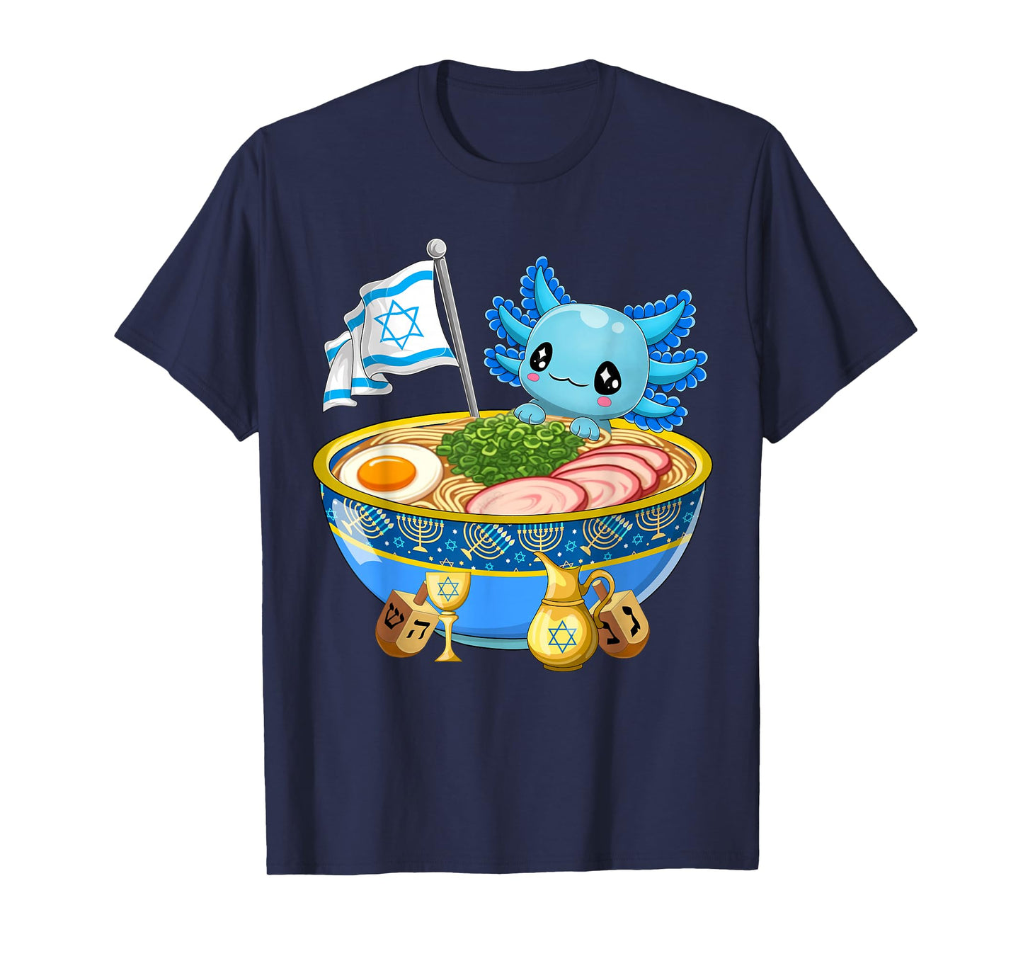 Hanukkah Jewish Axolotl Ramen Hanukkah T-Shirt