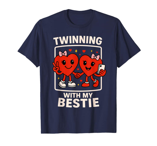 Valentine Twinning with My Bestie Friends Matching Girls T-Shirt