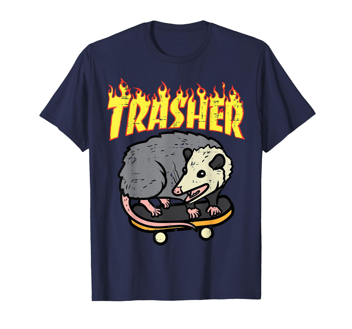 Opossum Skateboard Trasher Funny Possum Skater Men Boys Kids T-Shirt