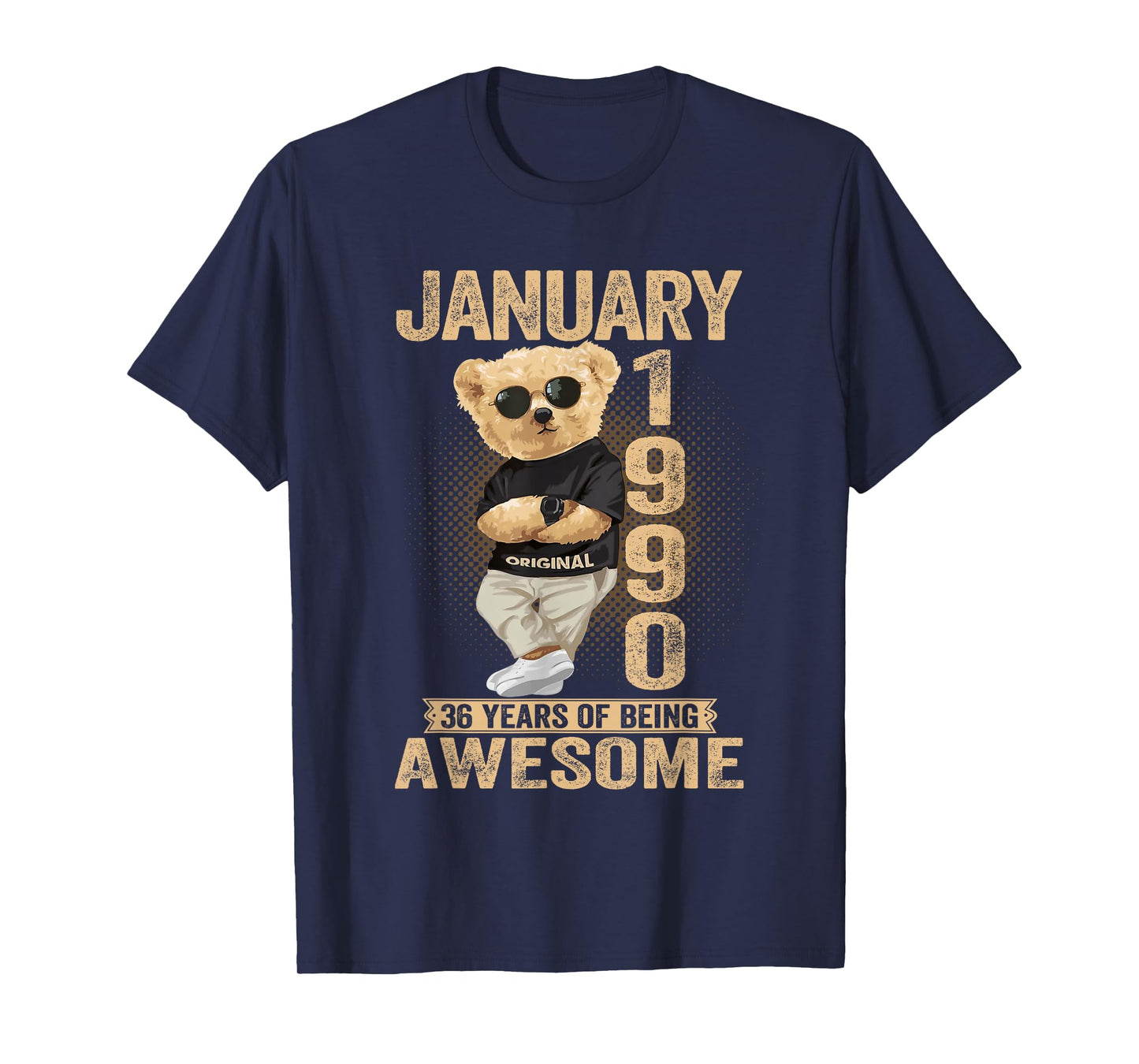 36 Year Old January 1990 Teddy Bear 36th Birthday Men Women T-Shirt