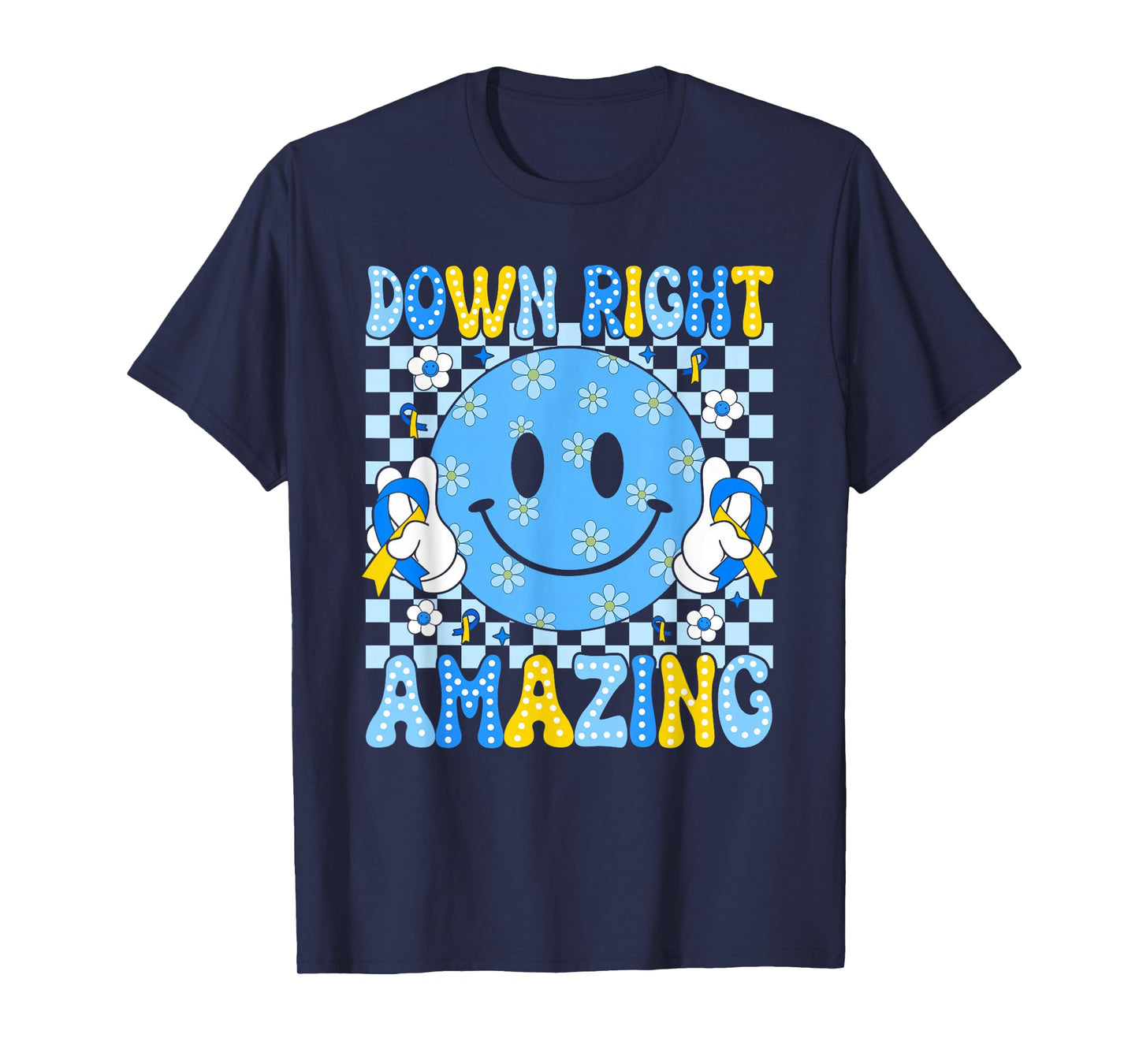 Down Right Amazing Smile Face Down Syndrome Awareness Kids T-Shirt