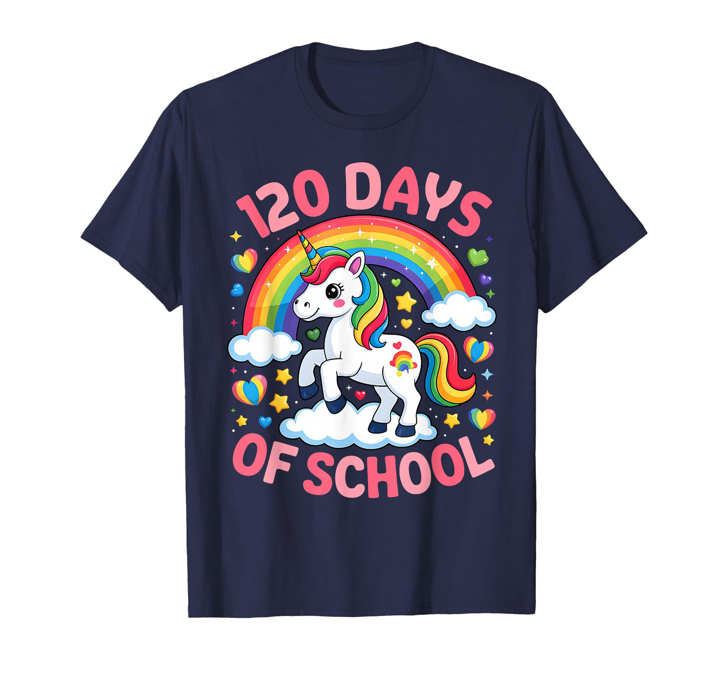 120 Days of School Unicorn Girls Teacher 120th Day of School T-Shirt