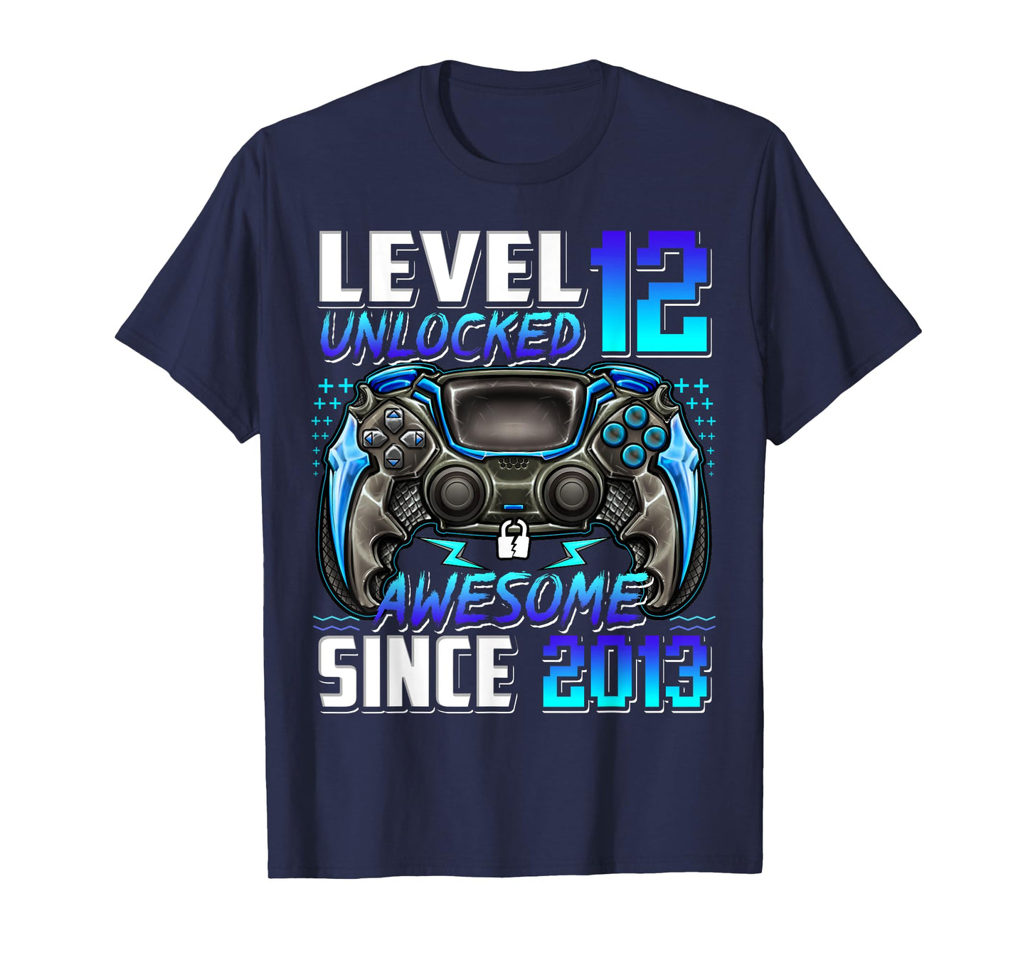 Level 12 Unlocked Awesome Since 2013 12th Birthday Gaming T-Shirt