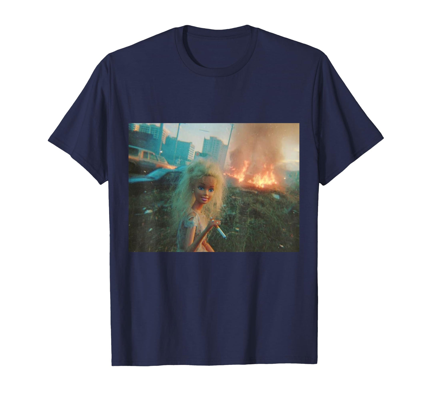 Funny Disgusting Doll face Meme Smoking T-Shirt