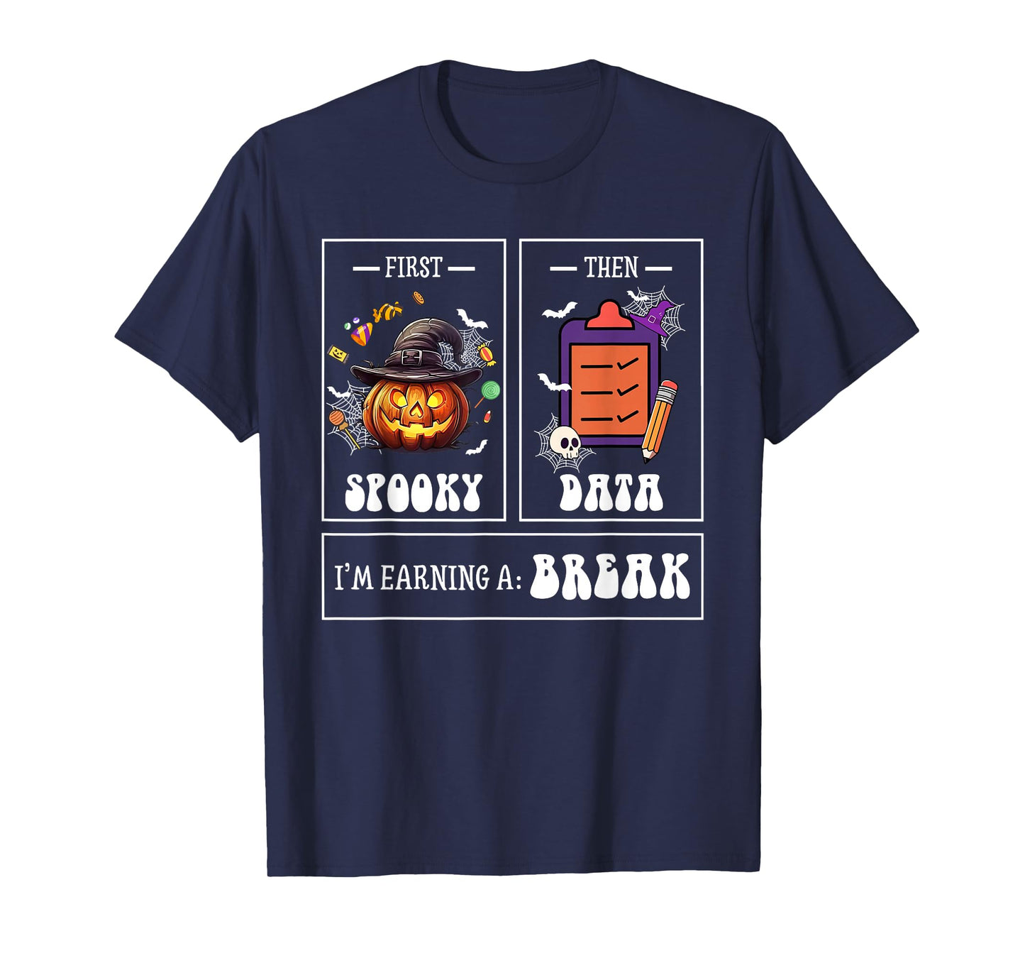 Sped Teacher Halloween First Spooky Then Data Sped Ed Team T-Shirt