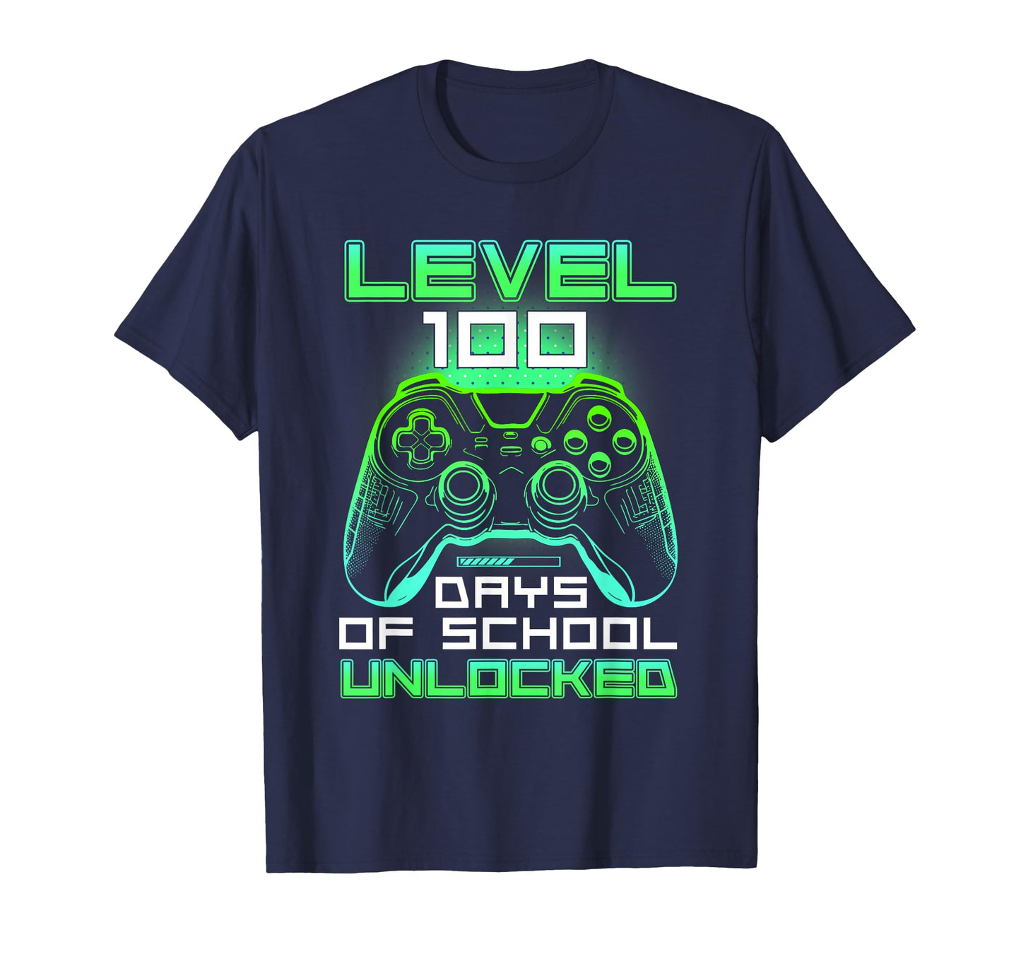 Level 100 Days of School Unlocked Gamer Video Games Boys T-Shirt