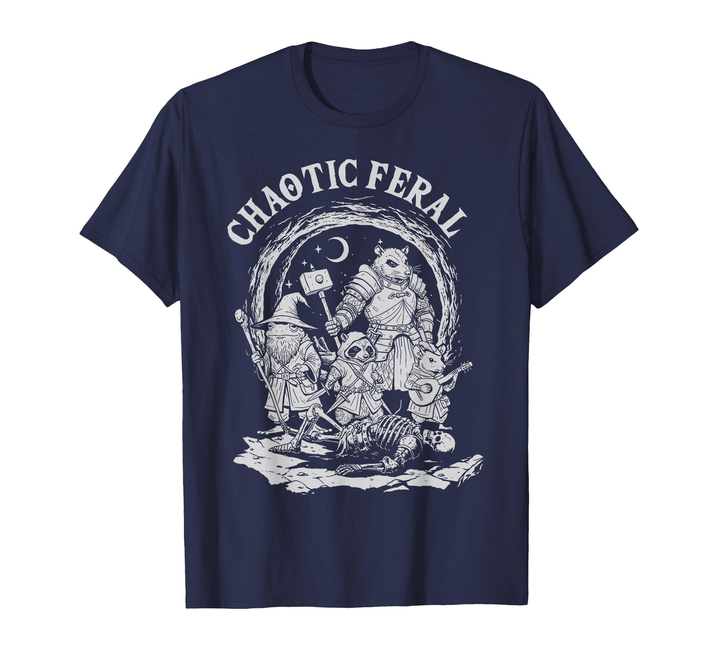 Chaotic Feral Funny RPG Party Fantasy Animal Meme T-Shirt