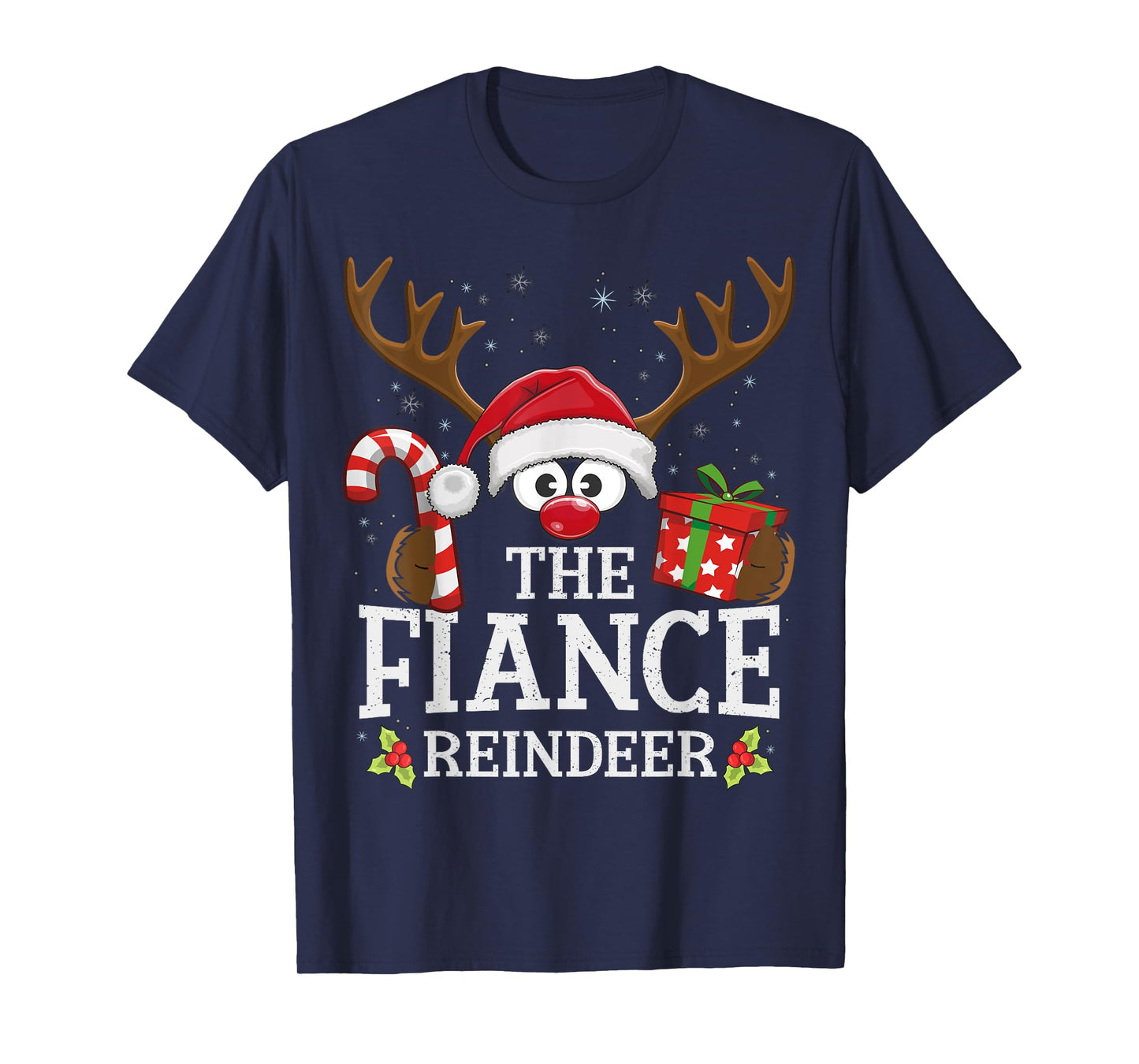Christmas Matching The Fiance Reindeer Family T-Shirt